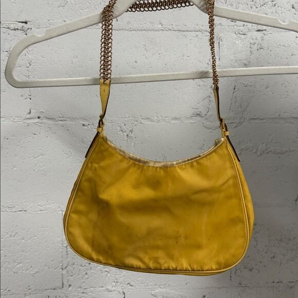Prada Mustard Yellow Shoulder Bag with Chain Strap - Picture 3 of 5